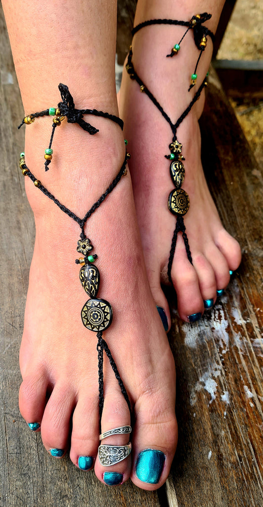 Nature’s Jewels for Your Soles –  Beaded Barefoot Sandals