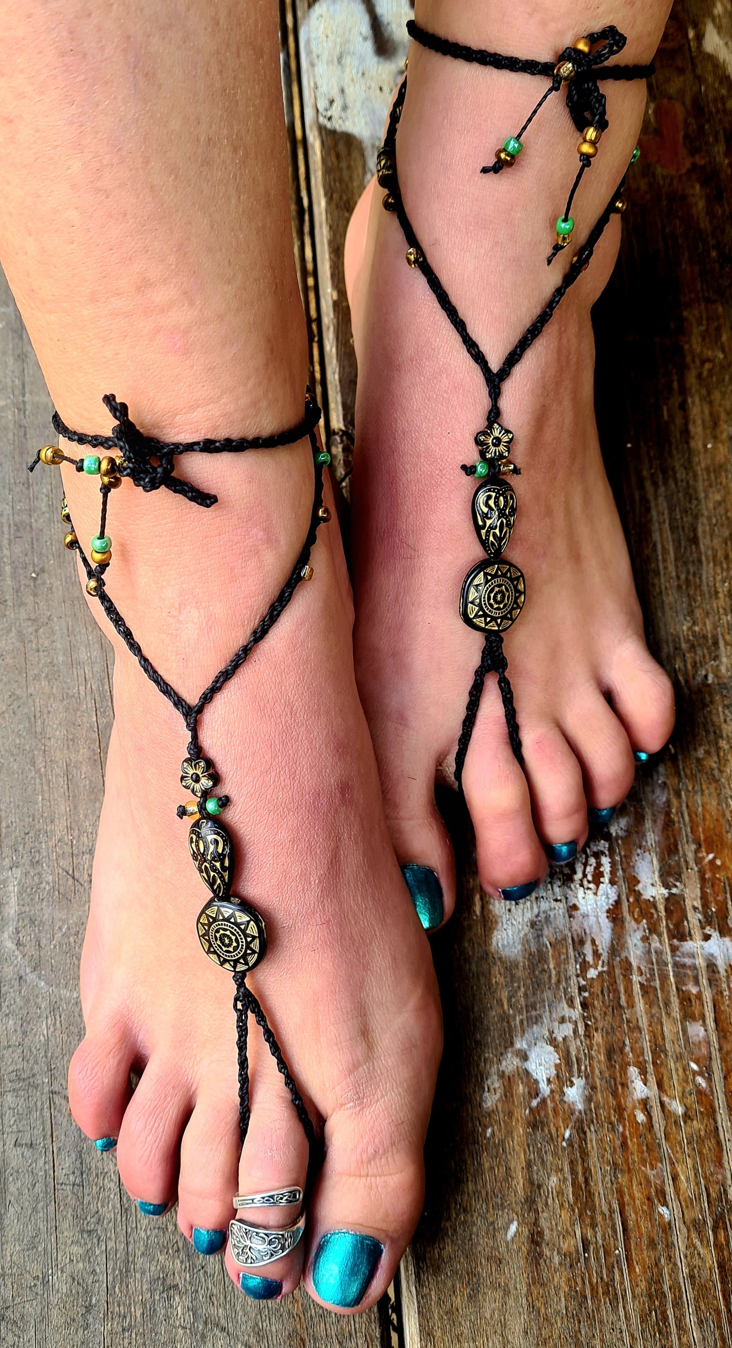 Nature’s Jewels for Your Soles –  Beaded Barefoot Sandals