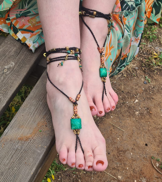 Sacred Steps – Natural Beads Barefoot Sandals
