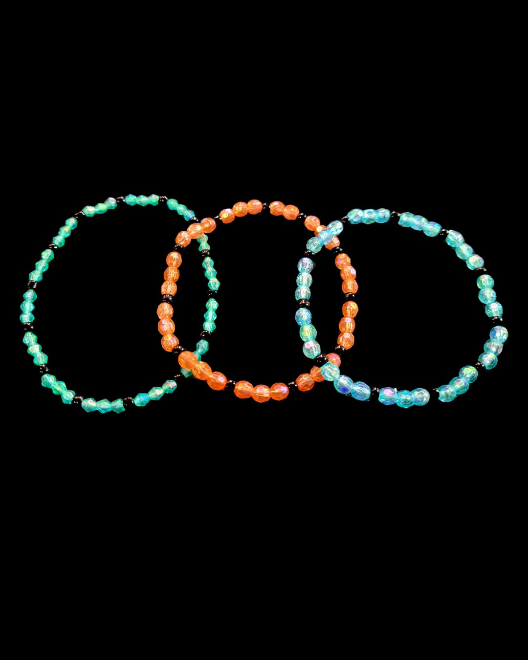 Three Times Charmed- Set of 3 rhinestone bracelets- Stackable