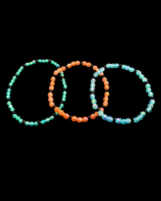 Three Times Charmed- Set of 3 rhinestone bracelets- Stackable