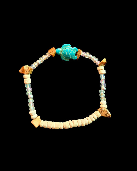 Sea Breeze – Handmade Turtle in the Sand Beach Bracelet or Anklet