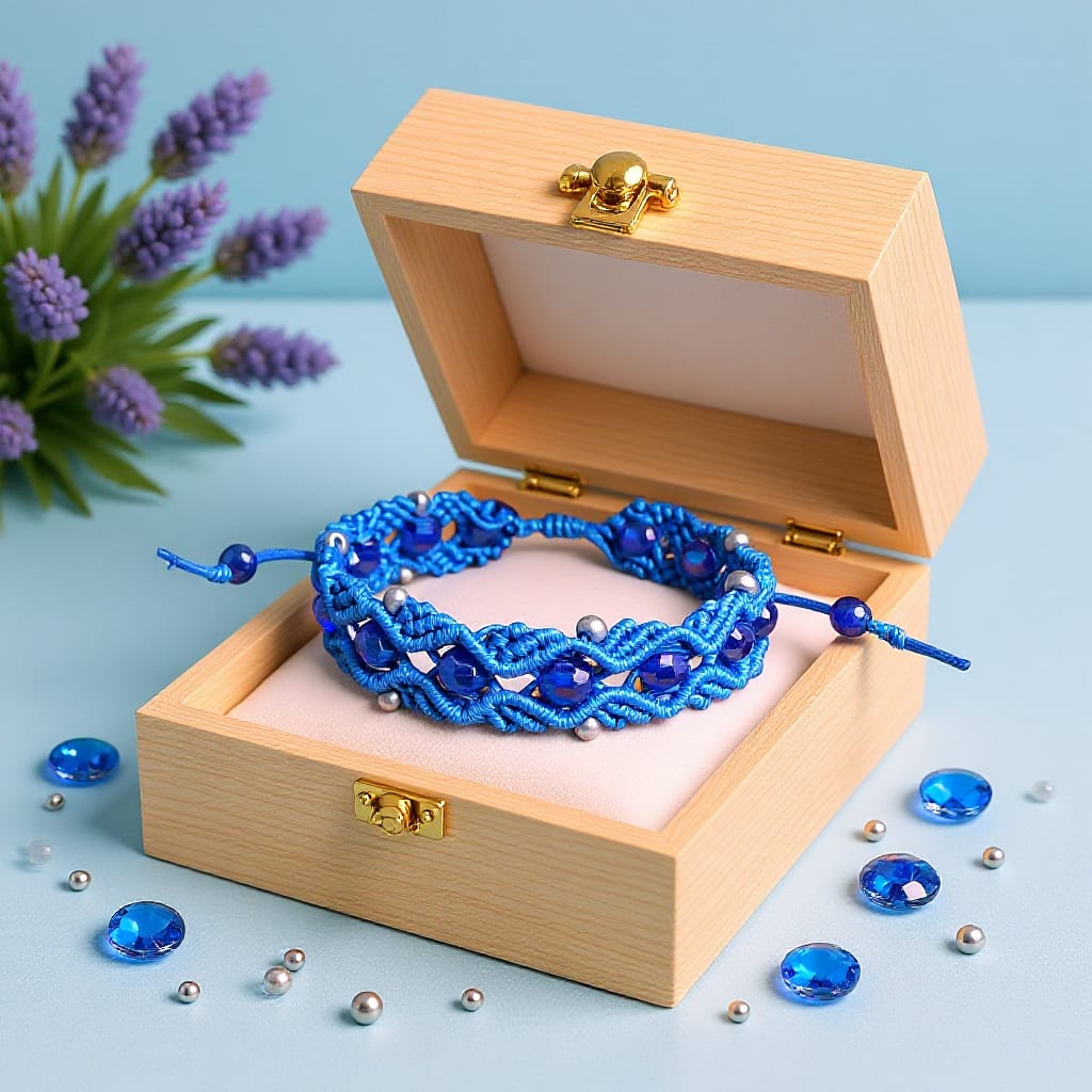 Azure Waves Boho Macrame Bracelet