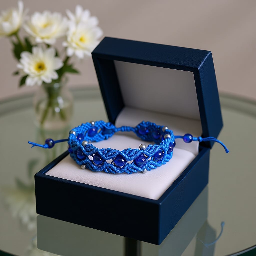 Azure Waves Boho Macrame Bracelet