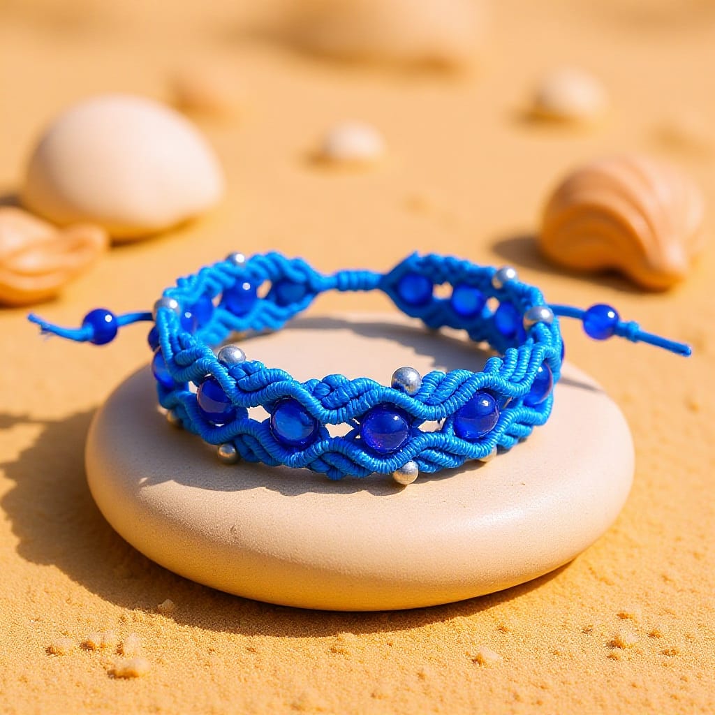 Azure Waves Boho Macrame Bracelet