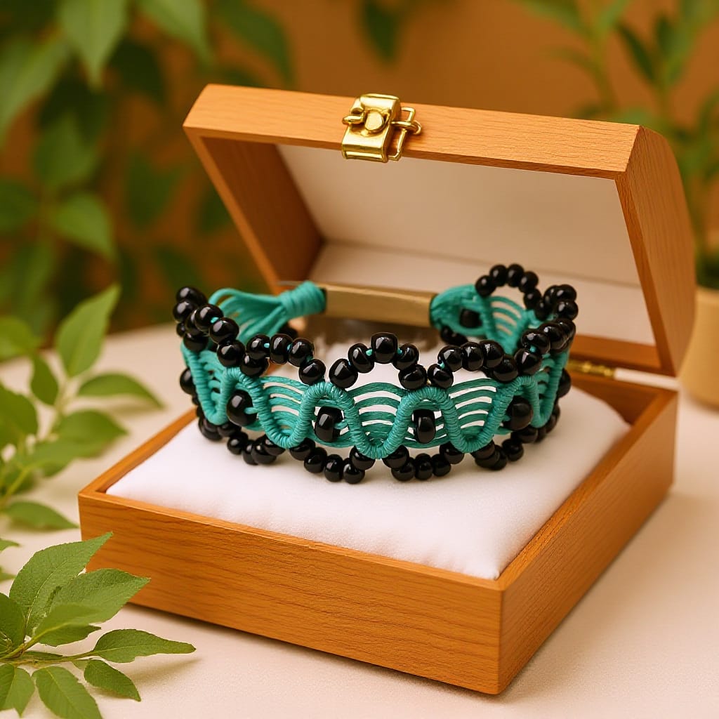 Boho Macramé Bracelet with Beads & Gold Accents — Adjustable, Handmade, Available in Multiple Colors