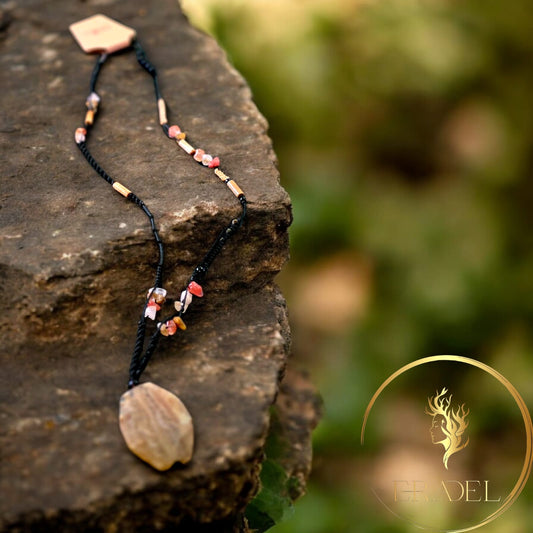 Citrine Pendant Necklace – Handmade Boho Jewelry with Natural Citrine Cabochon & Gemstone Chips | Healing Crystal Necklace