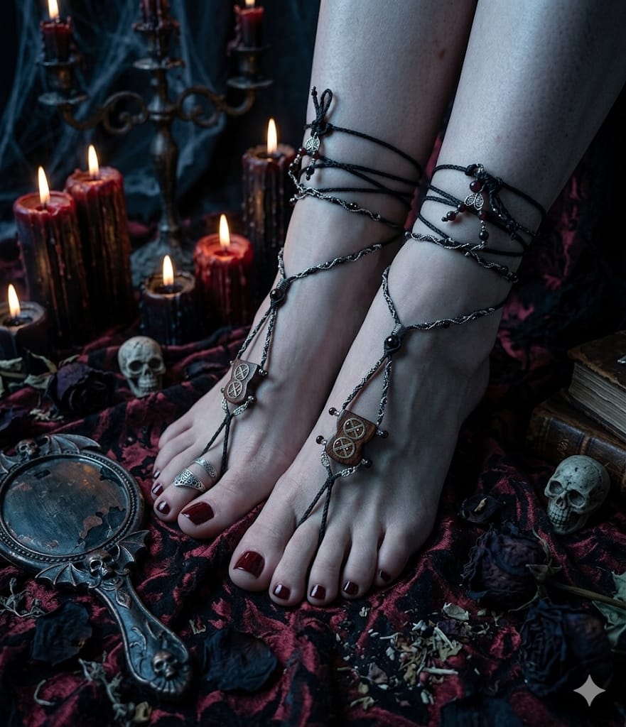 Sigil of the Earth – Handmade Foot Jewelry with Earth Toned Charm